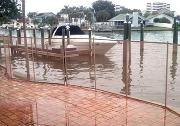 Beige Pool Fence