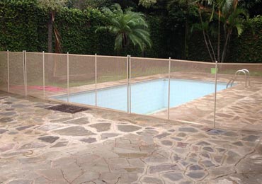 Beige Pool Fence