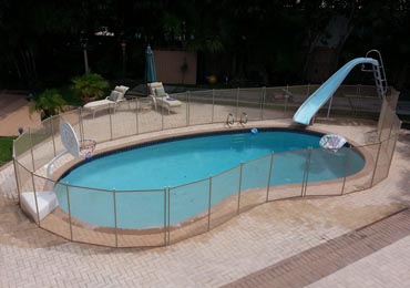 Beige Pool Fence