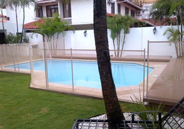 Beige Pool Fence