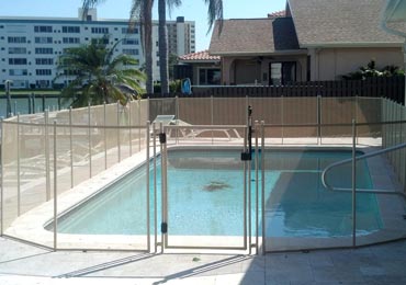 Beige Pool Fence