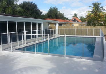 Black/White Pool Fence