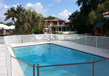 White Pool Fence